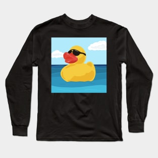 Yellow Rubber Duck in Sunglasses Long Sleeve T-Shirt